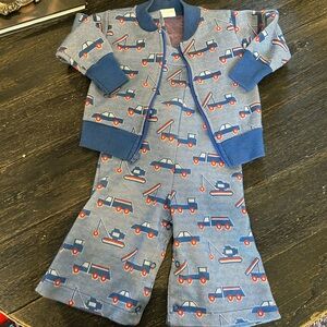 Carter's Blue and Gray Truck Print Jacket